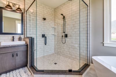 Walk-in Shower with Black Framing